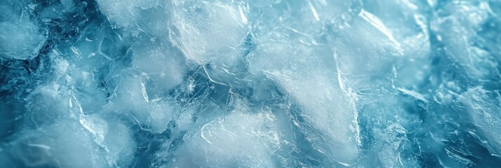 Obraz premium Close-Up of Cracked Ice Texture on a Turquoise Surface