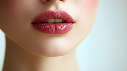 Fototapeta premium Wrinkle treatment blog focusing on the mouth area, showcasing before-and-after results from laser therapy and dermal fillers for a smoother, rejuvenated appearance
