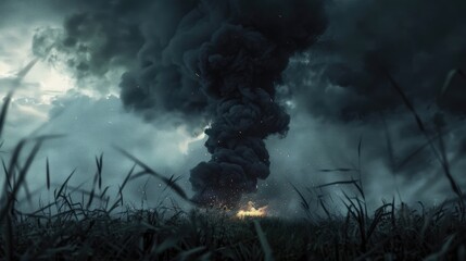 Obraz premium environmental disaster and the smoke