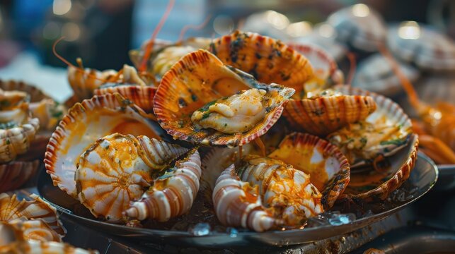 Shellfish for the local Cape Verde dish Buzio at the fish market in Mindelo Sao Vicente Cape Verde