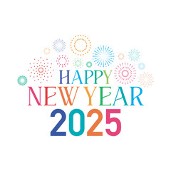 New year 2025, New year 2025 Colorful Text with white background
