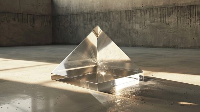 transparent square pyramid geometric solid