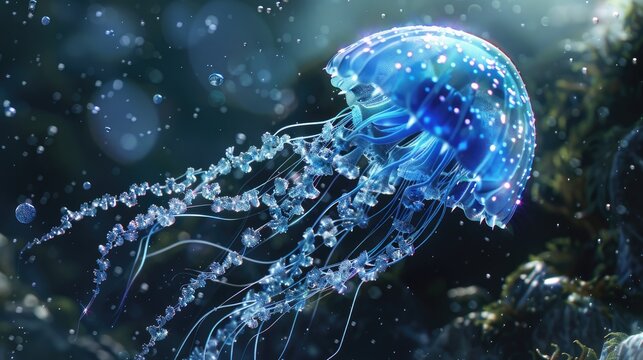 Jellyfish in simferopol with crystal appearance