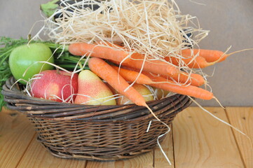 Assortiment de fruits et légumes d'automne frais