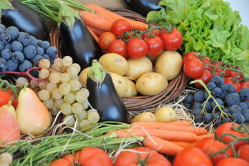 Assortiment de fruits et légumes d'automne frais