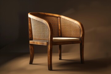 Cane chair isolated with clipping path