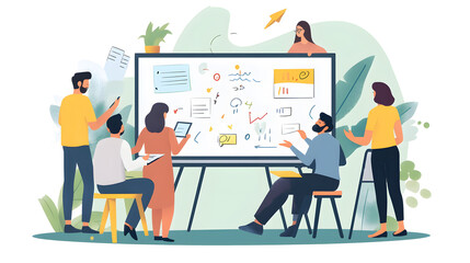 Remote Workers Sharing Ideas on a Virtual Whiteboard