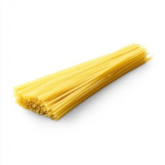 Raw Spaghetti on White Background