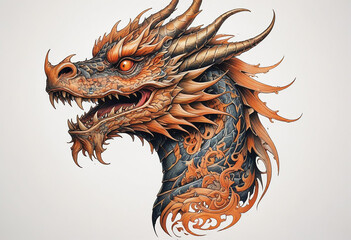 a photo of dragon with horror look generative AI