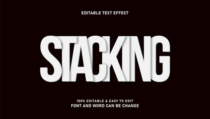 Fototapeta premium Stacking text effect with editable modern style