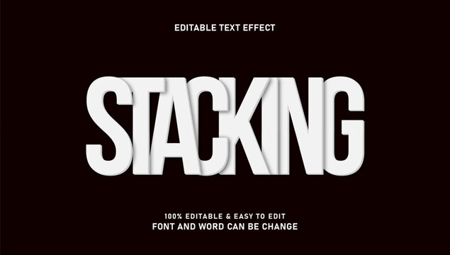 Stacking text effect with editable modern style