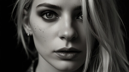 Fototapeta premium Portrait of rock and roll glamorous fashion female model