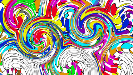 130 Vibrant colored swirl with white background wallpaper, Fabric Pattern, Pcking paper Pattern, Vector Illustration