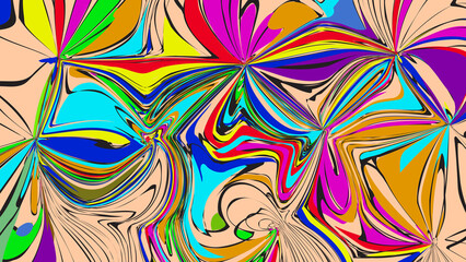 131 Vibrant colored swirl with white background wallpaper, Fabric Pattern, Pcking paper Pattern, Vector Illustration