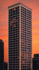 Obraz premium High-rise building with robust infrastructure, a pillar of urban development and modern city life.