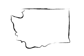 Washington state hand drawn map. Simple US state outline sketch map. Doodle style map isolated on white for business designs.