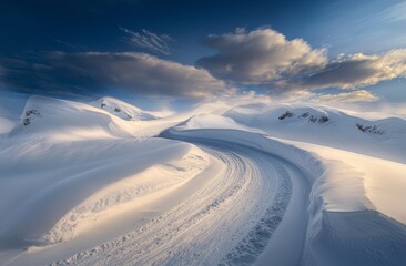 Iceland nature, winter travel photo in the snow, adventure, trip, hiking, mountains.
