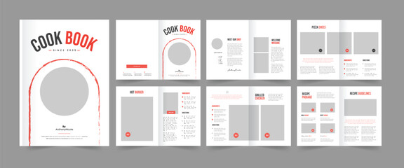 cookbook template, recipe book layout, restaurant menu design 