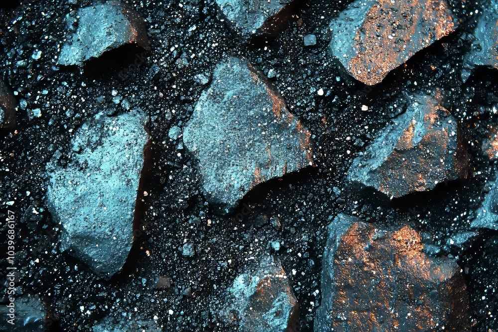 Poster Abstract grainy paper texture for a background or backdrop. Empty asphalt road surface for decorative elements. Dark material texture for a presentation template.