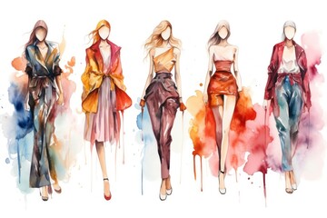 Fototapeta premium Fashion sketch painting footwear.