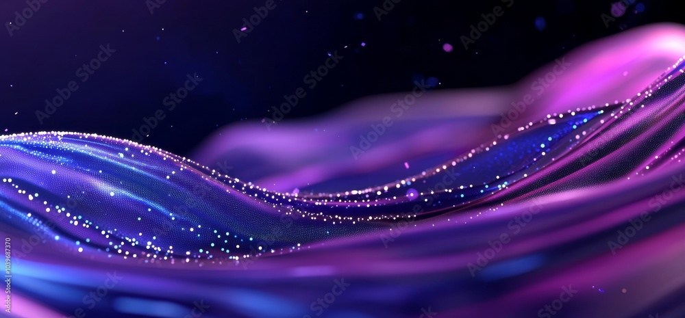 Poster Information waves and the global database. Neuronal networks and stock. Abstract technology background.