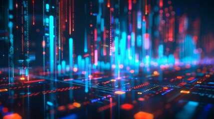 Obraz premium Stock market trade background concept with 3D rendering of cyberspace, smart technology, finance and finance business.