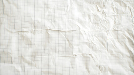 Close-up of a crumpled sheet of graph paper with grid lines and visible wrinkles, representing creativity, drafts, and imperfection