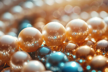 Pearl jewelry, luxury background with elegant shell. Fashion beautiful gemstone, mother-of-pearl shine.