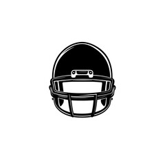 Fototapeta premium A black and white silhouette of an American football helmet.