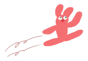 ぴょんと跳ねるうさぎのイラスト