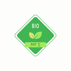 Organic label, sticker on white background