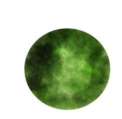 Abstract green cloudy circular pattern isolated from the background