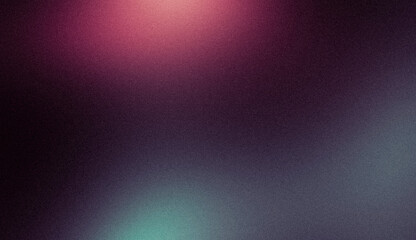 Grainy noisy gradient background, abstract vibrant color flow shape, glowing magenta gray blue red purple black noise texture banner design, copy space