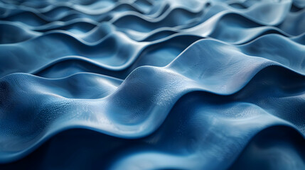 Obraz premium Abstract Blue 3D Wavy Background