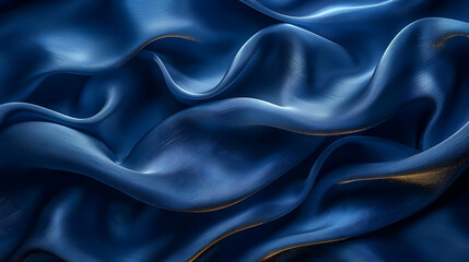 Obraz premium Abstract Blue and Gold 3D Wave Background
