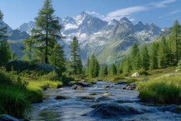 Evancon Creek Headwaters in Ayas Valley  Aosta Valley