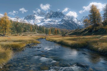 Evancon Creek Headwaters in Ayas Valley  Aosta Valley