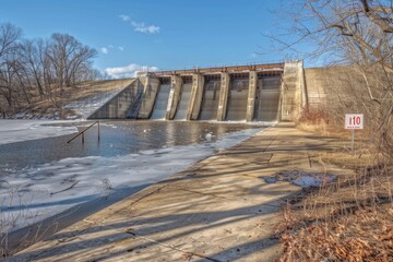Red Rock Dam in Pella  Iowa on Des Moines River.