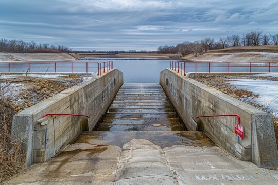 Red Rock Dam in Pella  Iowa on Des Moines River.