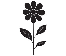 Flower on white background. Illustration of a flower. Flower silhouette vector