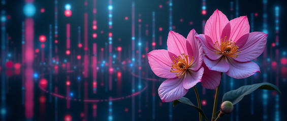 Flowers on Digital Background