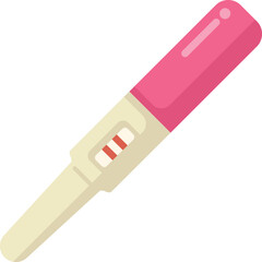 This icon features a pink pregnancy test showing a positive result, ideal for projects related to pregnancy, family planning, and healthcare