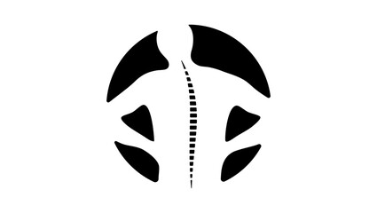 Spine Back Body, black isolated silhouette