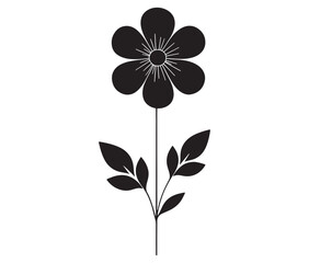 Flower on white background. Illustration of a flower. Flower silhouette vector