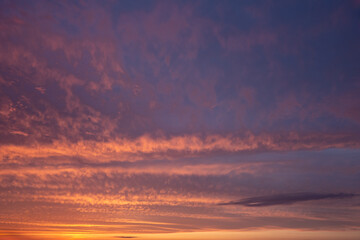 abstract background of dramatic cloudy sunset sky blue hour