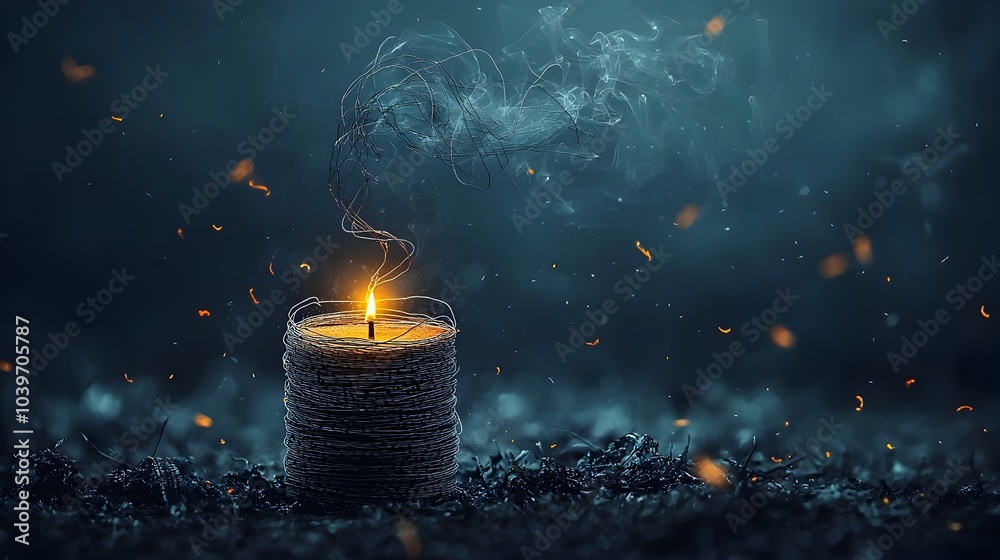 Aufkleber captivating 3d render of a glowing mesh line spiral representing the swirling ethereal movement of i