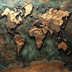 Copper contours a rich metallic copper-toned world