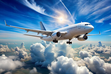 Fototapeta premium airplane in the clouds