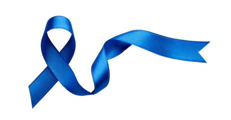 Blue ribbon isolated on transparent background