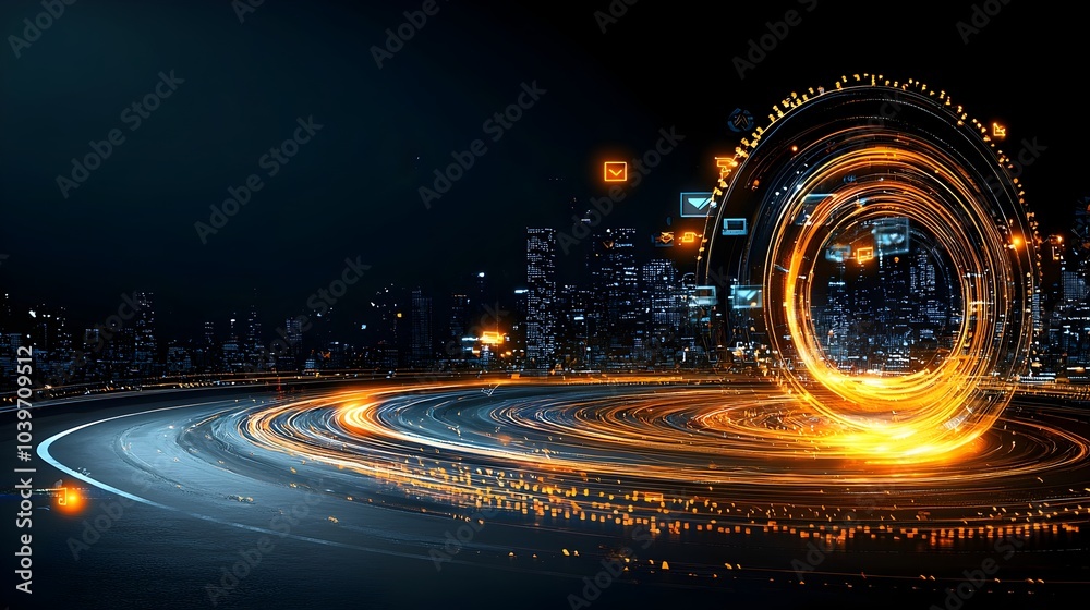 Leinwandbilder Captivating mesh light trails with a glowing dynamic effect   perfect for elevating presentations digital art and other visually striking designs